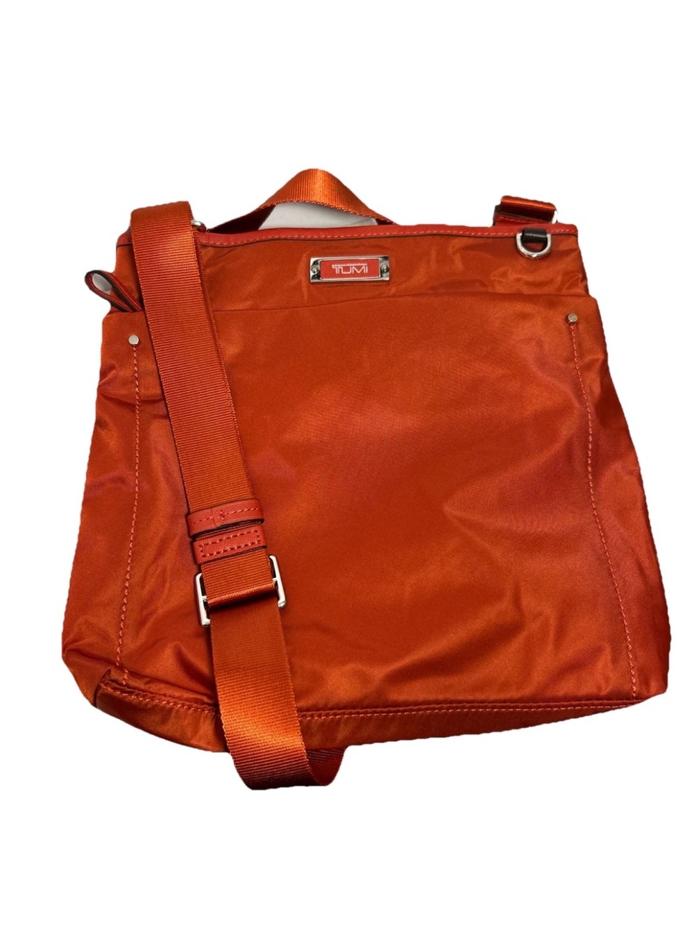 Tumi Burnt Orange Crossbody Bag in Nylon w/ Silver Hardware (no Hangtag)